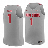 Ohio State Buckeyes #1 Jae'Sean Tate Gray College Basketball Jersey Dzhi,baseball caps,new era cap wholesale,wholesale hats